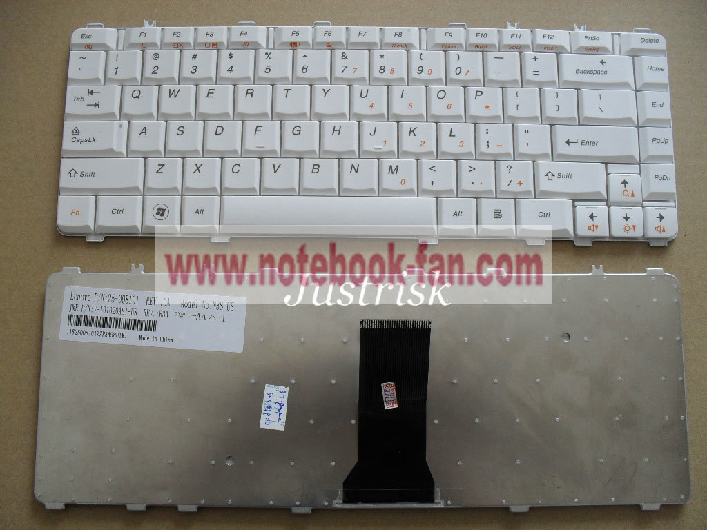 NEW LENOVO Ideapad Y460 Y560 B460 Keyboard US WHITE - Click Image to Close
